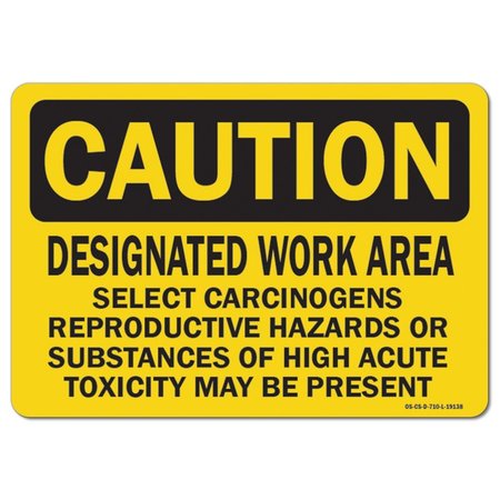 SIGNMISSION OSHA Caution, 10" Height, 14" Width, Decal, OS-CS-D-1014-L-19138 OS-CS-D-1014-L-19138